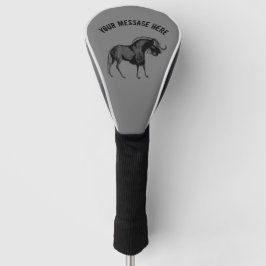 Black Wildebeest Simple Zeichnend Golf Headcover