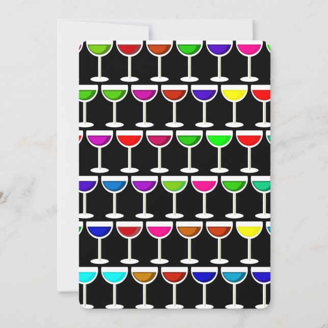 Black Wine Glases Einladung (Vorderseite)