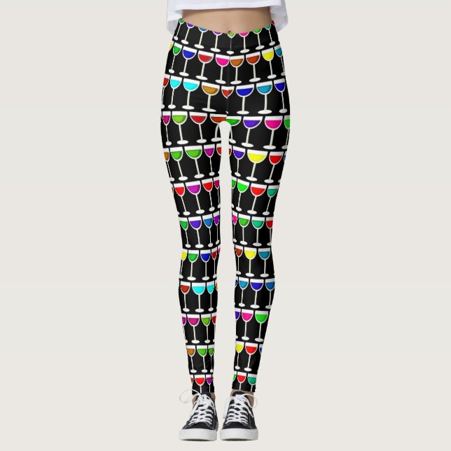 Black Wine Glases Leggings (Vorderseite)