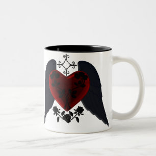 Black Winged Goth Heart Tasse