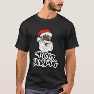 Black Winking Santa Merry T-Shirt