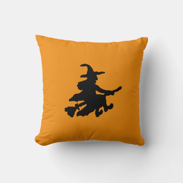 Black Witches on Orange Kissen (Vorderseite)