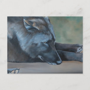 Black Wolf Art Postcard Postkarte