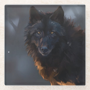 Black Wolf Glasuntersetzer