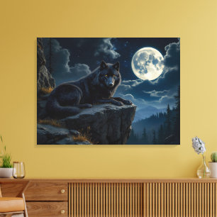 Black Wolf Leinwand Art