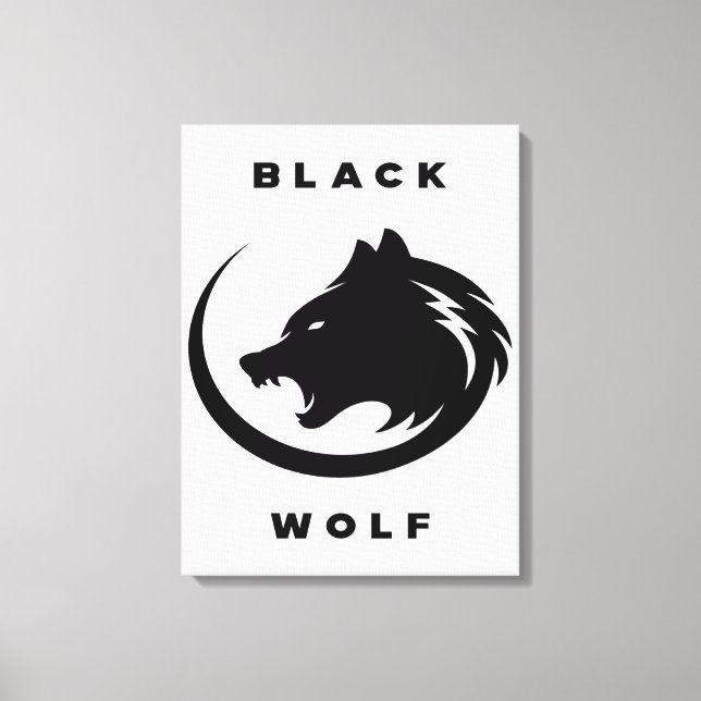 black wolf leinwanddruck (Vorderseite)