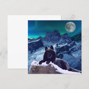 Black Wolf Moon   Gotische Flachkarte