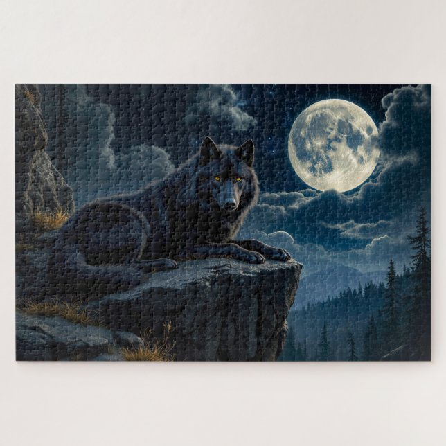 Black Wolf Puzzle (Horizontal)