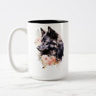 Black Wolf Zweifarbige Tasse