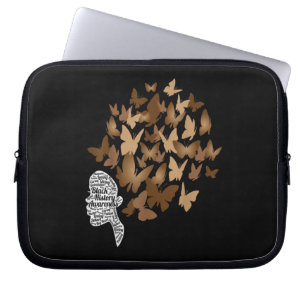 Black Woman Afro Butterfly Black History Month Laptopschutzhülle