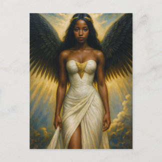 Black Woman Angel With Grecian Aesthetic Postkarte