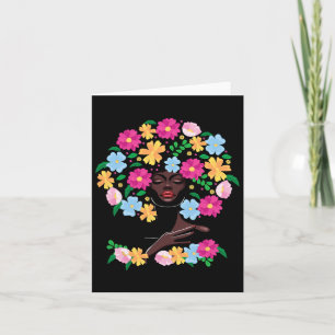 Black Woman Blume Hair Afro Girl Black History Ju Karte