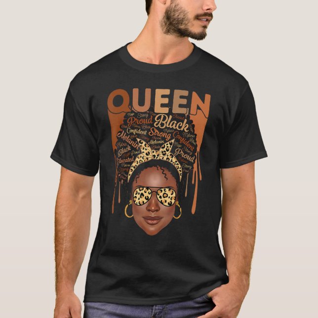 Black Woman Educated Strong Melanin Queen African  T-Shirt (Vorderseite)
