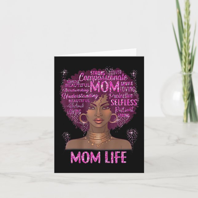 Black Woman Mama Life Mama Afrikanisches Glück Mo Karte (Vorderseite)