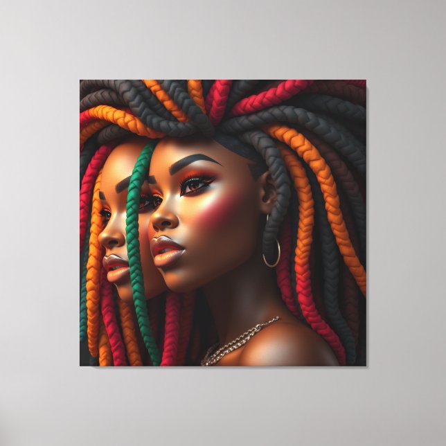 Black woman melanin sistas brown skin girls sista  leinwanddruck (Vorderseite)