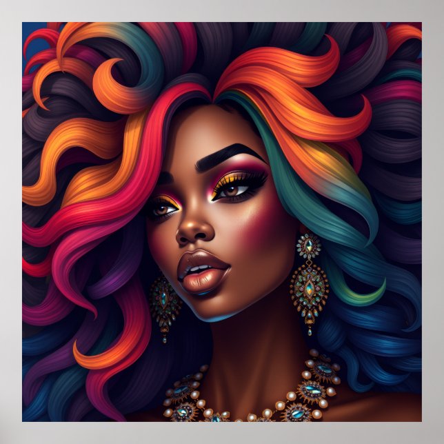 Black woman melanin sistas brown skin girls sista  poster (Vorne)