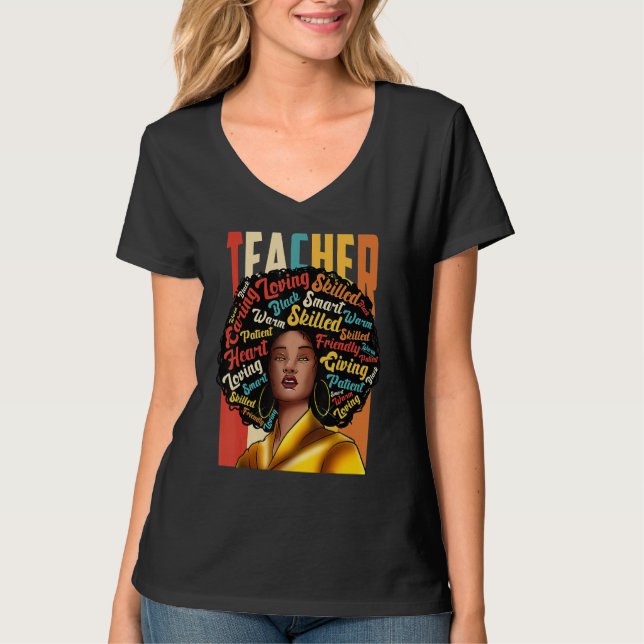Black Woman Teacher Afro Black History Month_2 T-Shirt (Vorderseite)