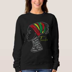 Black Woman Teacher Afro Retro Black History Month Sweatshirt