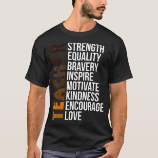 Black Woman Teacher Afro Retro Black History Month T-Shirt
