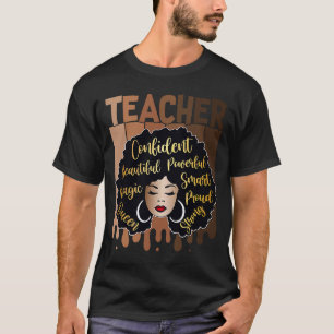Black Woman Teacher Afro Smart African American Lo T-Shirt