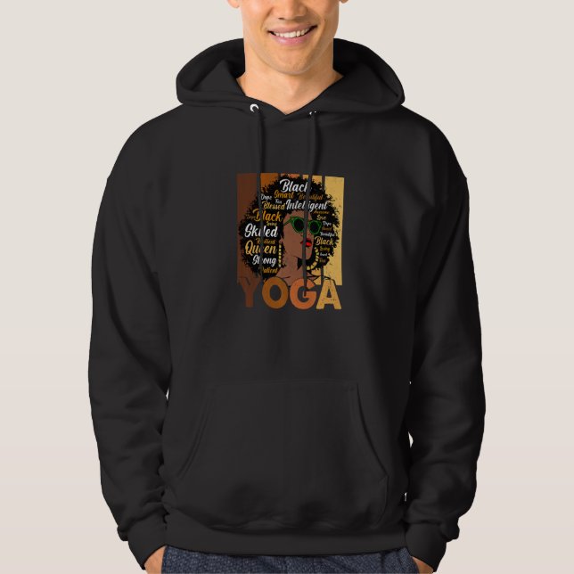 Black Woman Yoga Afro Melanin Cool Black History M Hoodie (Vorderseite)