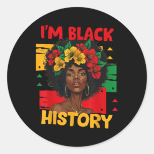 Black Women Afro Hair Black History Montag ich bin Runder Aufkleber