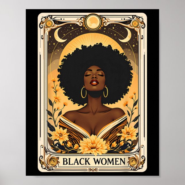Black Women Afro Hair Black History Tarot Ca Poster (Vorne)