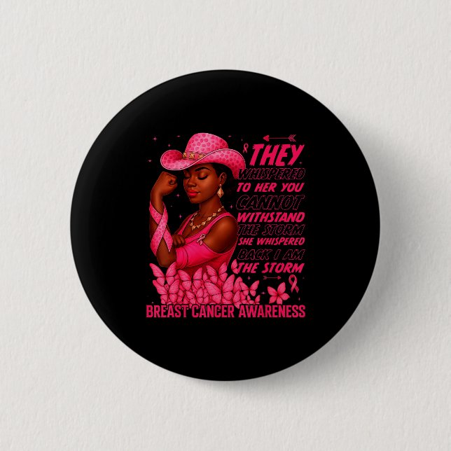 Black Women Breast Cancer Survivor Nk Ribbon I'm T Button (Vorderseite)