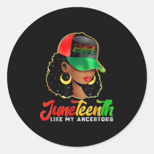 Black Women Freedom 1865 Juneteenth wie meine Anke Runder Aufkleber
