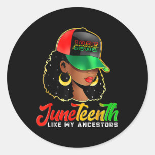 Black Women Freedom 1865 Juneteenth wie meine Anke Runder Aufkleber
