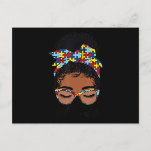 Black Women Girls Autistic Autists Awareness Mama  Postkarte