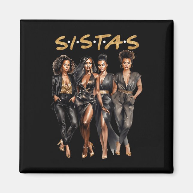 Black Women Melanin Black History American Magnet (Vorne)