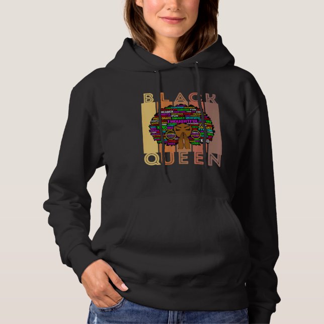 Black Women Melanin Teacher Queen Afro Black Girl Hoodie (Vorderseite)