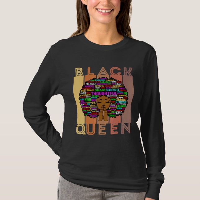 Black Women Melanin Teacher Queen Afro Black Girl T-Shirt (Vorderseite)