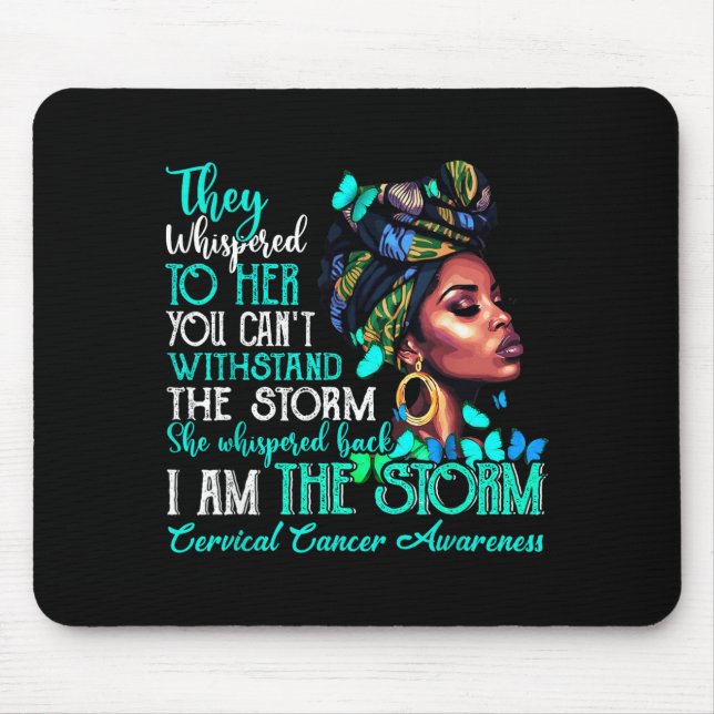 Black Women Motivation Suprt Cervical Cancer Aware Mousepad (Vorne)