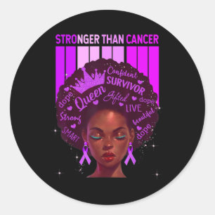 Black Women Queen Stronger als Epilepsy Lila Ri Runder Aufkleber