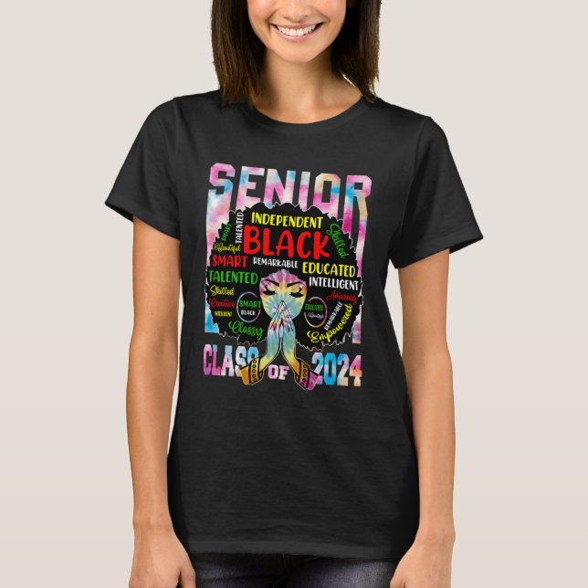 Black Women Senior Class Of 2024 Tie Dye African G T-Shirt (Vorderseite)