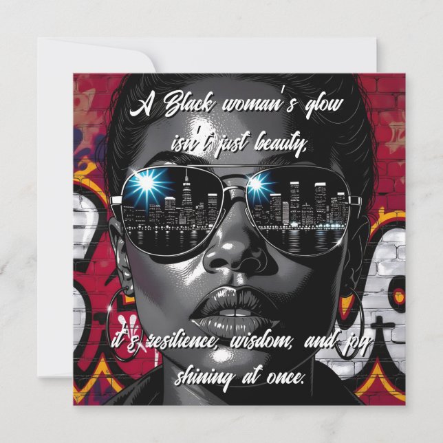 Black Women's Quote | City Skyline in Sunglasses (Vorderseite)