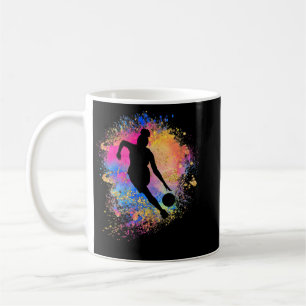 Black Womens Rainbow Basketball Silhouette Afrikan Kaffeetasse