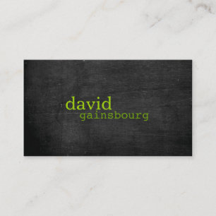 Black Wood Green Typografy Business Card Visitenkarte