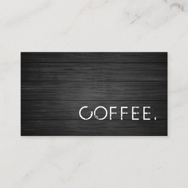 Black Wood Loyalty Coffee Business Card Visitenkarte (Vorderseite)