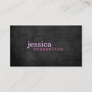Black Wood Pink Typografy Business Card Visitenkarte