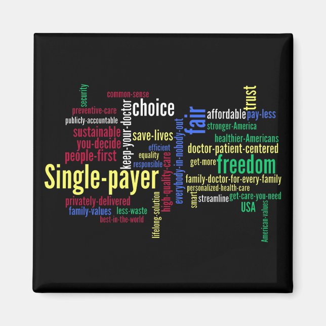 Black Word Cloud Magnet (Vorne)