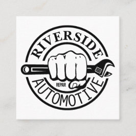 Black Wrench Hand Auto Reparaturshop Modern Logo Quadratische Visitenkarte