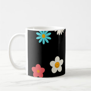 Black Y2K Wildblume Bold Retro Spring Kitchen Kaffeetasse