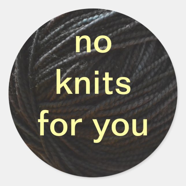 Black Yarn Runder Aufkleber (Vorderseite)