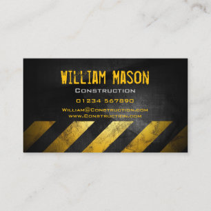 Black Yellow Chevrons Business Card Visitenkarte