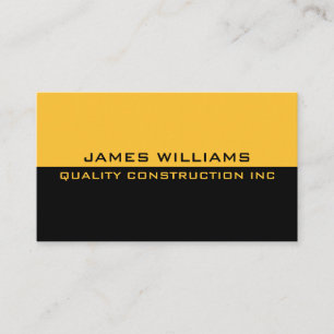 Black Yellow Construction Business Card Visitenkarte