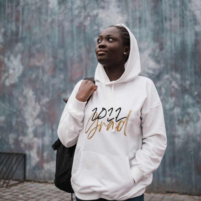 Black Yellow Foil Grad Jahr Custom Chic Hoodie (Von Creator hochgeladen)