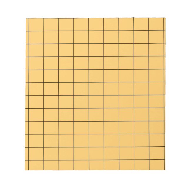 Black & Yellow Gingham Checkered Kariert Pattern Notizblock (Vorderseite)